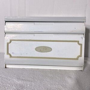Vintage Ekco Unlimited White Metal Saran Wrap Tin Foil Paper Towel Dispenser